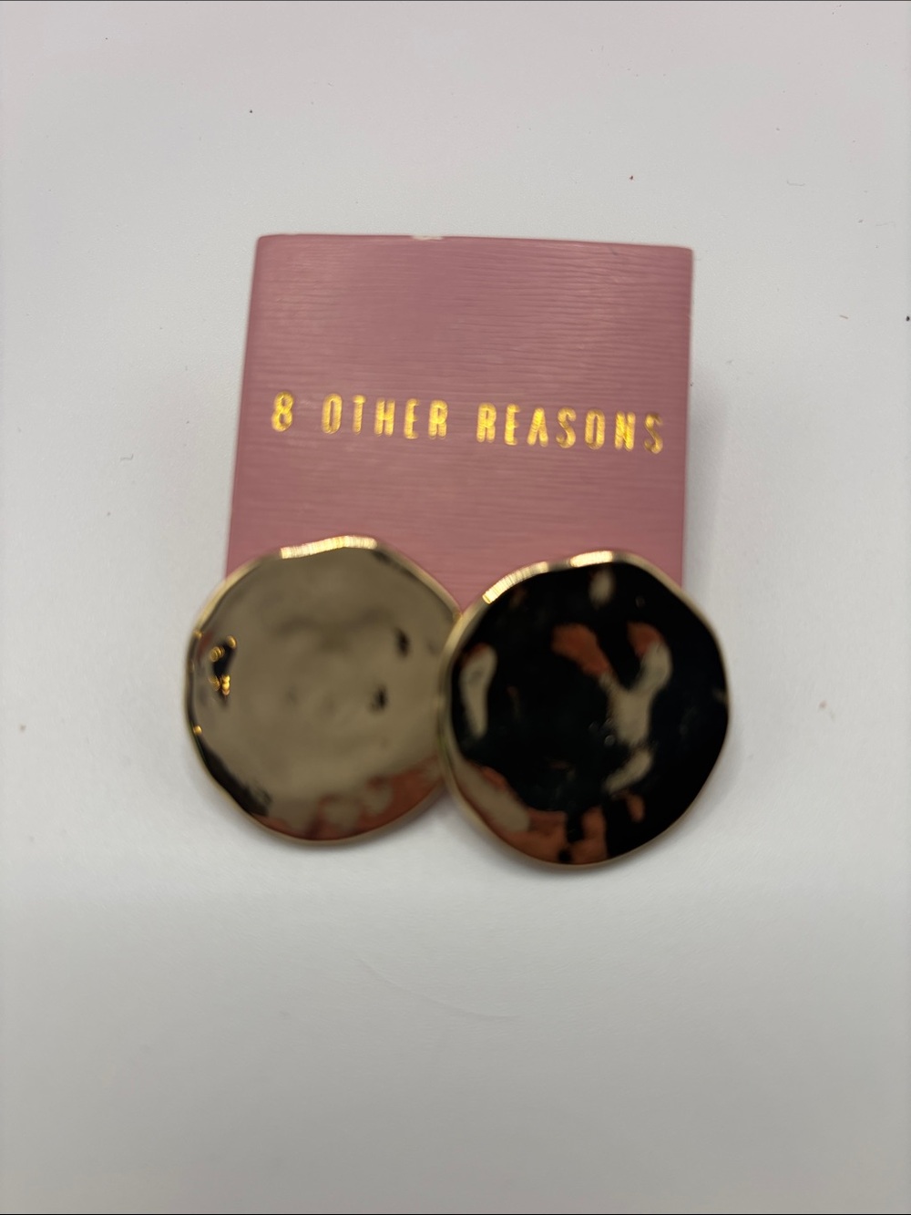 8 Other Reasons Gold Organic Disc Statement Earrings Pierced